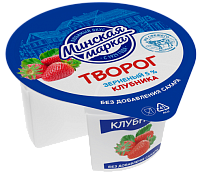 Творог зерненый "Крошечка" 5% 140 гр Клубника